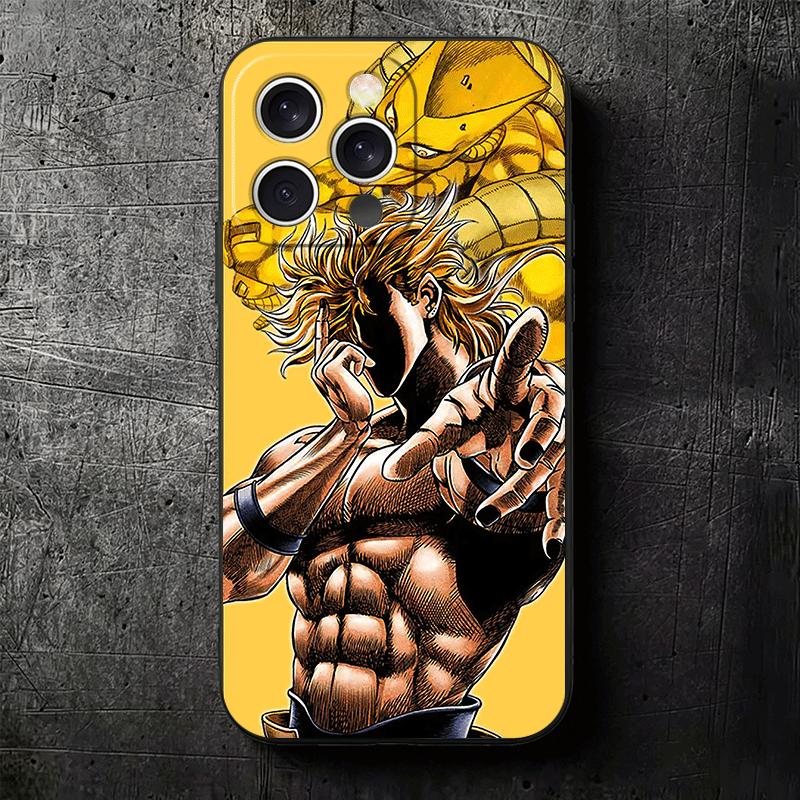 JoJo Adventure Dio Diego Brando Soft Phone Case for iPhone 16 16E 17 Air 15 Pro Max 14 Plus 13 Mini 11 12 7 Black Cover Back She