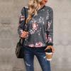 Autumn Women's Blouse Fashion Comfortable Casual Long Sleeve Printed Round Neck Tops