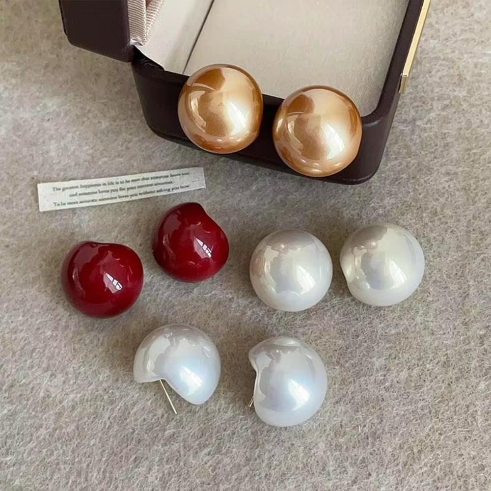 Imitation Pearl Temperament Earings Half Circle Bridal Wedding Jewelry  For Women Girls