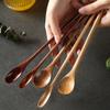 Японская ложка с длинной ручкой, деревянная ложка для перемешивания кофе, бытовая десертная ложка для напитков, маленькая деревянная ложка, палочка для перемешивания меда