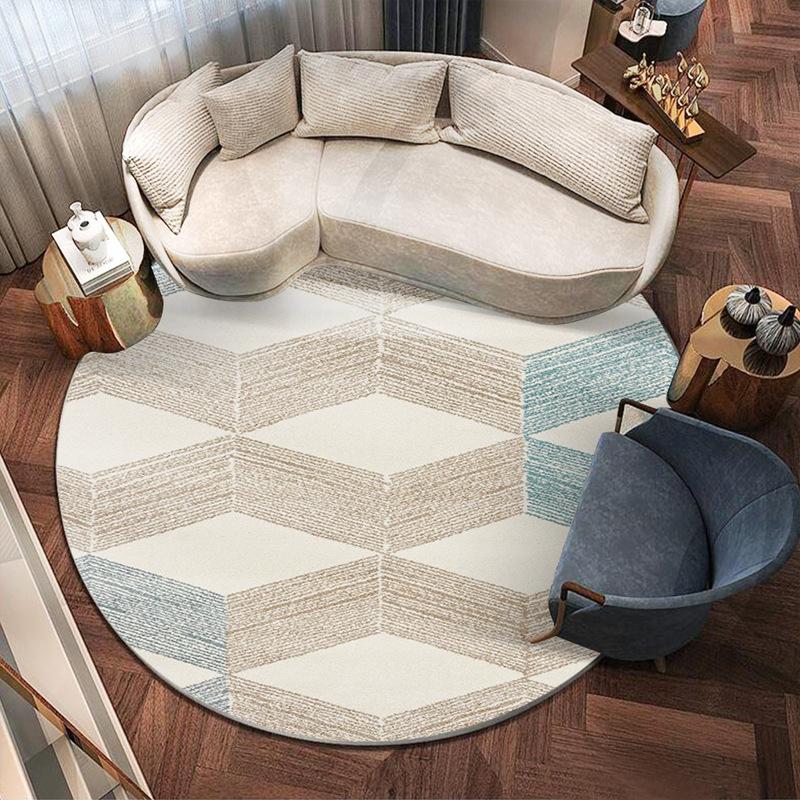 Круглый ковер для гостиной Геометрический абстрактный ковер под журнальный столик и диван Домашний ковер для спальни Прикроватный ковер