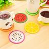 Jelly Color Fruit Shape Coasters Creative Skid Insulation Silica Gel Cup Mat