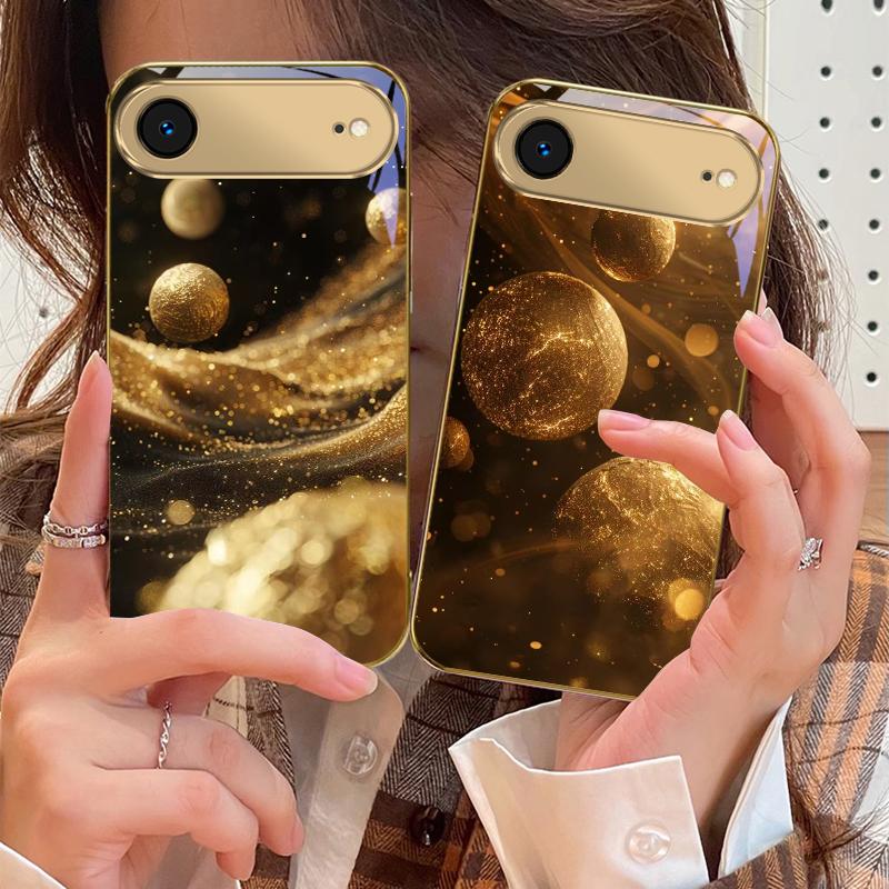 Модель Золотая Вселенная для iPhone 17Pro Max 16 17 Pro 15 Pro 14 13 Plus 12 Mini 11Pro Max XR 16E 17Air Золотой стеклянный чехол для телефона