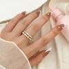 Модные геометрические кольца золотого цвета, сверкающее открытое кольцо с цирконом, эффектные ювелирные изделия для женщин