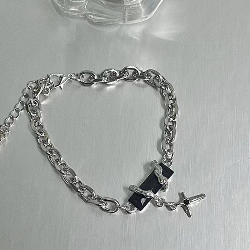 Fashion Exquisite Zircon Star Charm For Women Men Punk Style Star Silver Color Chain Adjustable Bracelet Jewelry Accessories