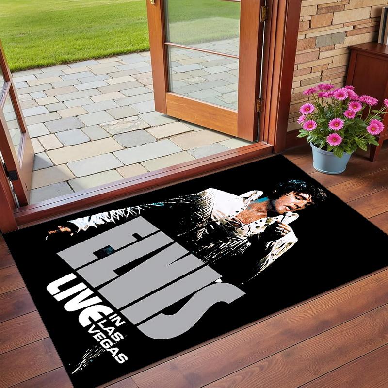 Elvis Presley Print Crystal Velvet Plush Rug Anti?Slip Wear?Resistant Floor Carpet For Indoor Household Home Decoration