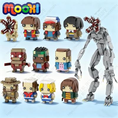 MOOXI Фигурки Ужасов для ТВ Демон Кирпичноголовый Конструкторы Модели Наборы MOC Кирпичи Игрушки для Самостоятельной Сборки Детские Подарки Коллекция Дисплей