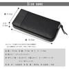 [Register] Men's Long Wallet, PU Leather, Round Zipper, Black, Red, Blue, Yellow, Saffiano Black