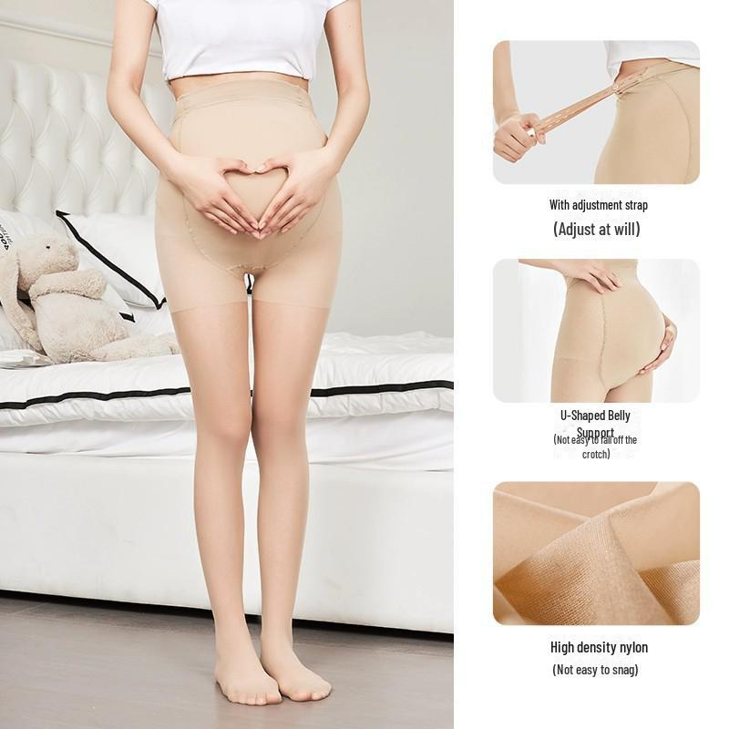 Maternity Leggings: Spring/Summer Thin Concealer, Elastic Belt, Belly Support, Safety Pantyhose