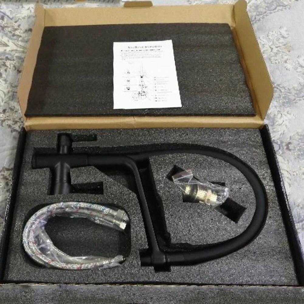 Фильтр для кухни, черный двойной носик, смеситель для питьевой воды, вращение на 360 градусов, функция очистки горячей и холодной воды, кран