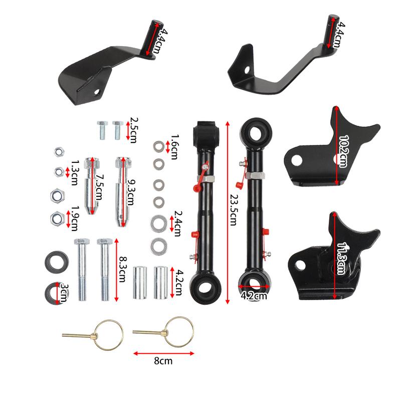 2.5"-6" Lift Adjustable Front Sway bar Link Quick Disconnect Black For Jeep 2019+ Wrangler JL PRC-1010-BK
