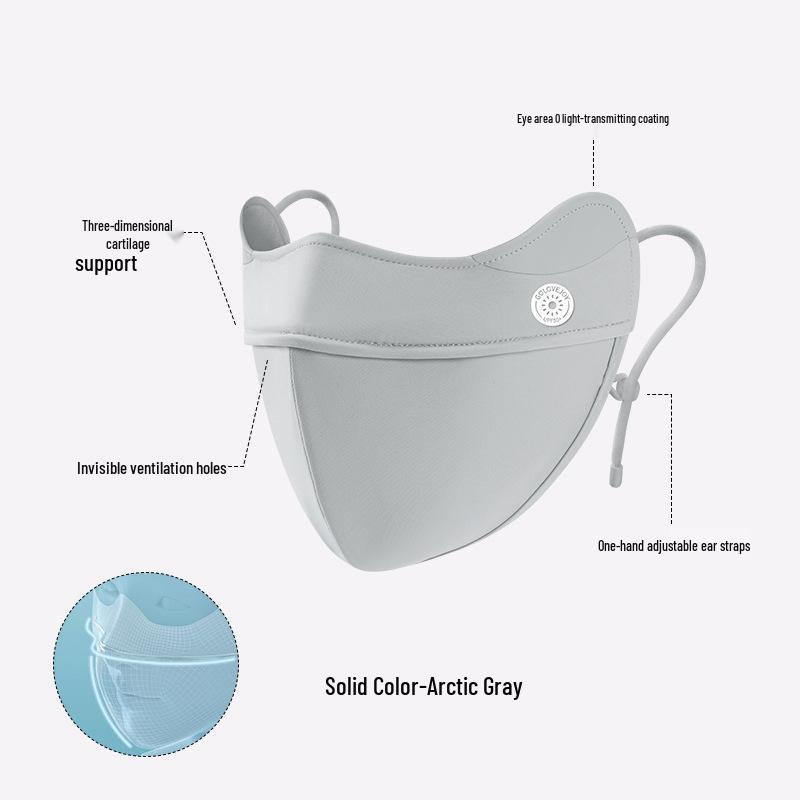 Women's UPF50+ 3D Gradient Blush Sunscreen Mask - Breathable, Soft Bone Support, Anti-Smudge Makeup with Ice Silk Fabric