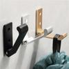 Folding Hooks Wall Door Clothes Coat Hat Bags Hangers Aluminum Alloy Kitchen Bathroom Rustproof Towel Hooks Foldable Single Hook