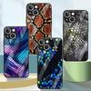 Стеклянный чехол с принтом змеиной кожи для Apple iPhone 14 13 Pro 11 12 7 8 Plus SE 2022 XR X XS Max 6 6S, закаленный чехол для телефона