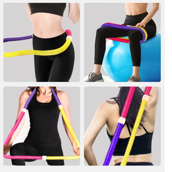 Weighted Soft Spring Hoop Waist-Friendly Foldable Fitness Hoop Portable Home Gym Men Women Adults Body Waist Slimming Exercise Equipment