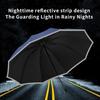 Large Windproof and Rainproof Belt Reflective Wrap Edge Sunny and Rain Dual Purpose Folding Umbrella