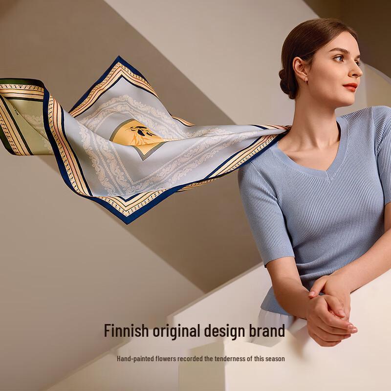 MARJA KURKI Double-Sided Mulberry Silk Square Scarf