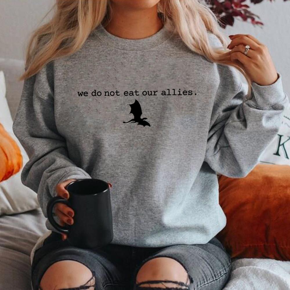 Толстовка We Do Not Eat Our Allies Fourth Wing Basgiath War College Hoodie Унисекс-толстовки с капюшоном Dragon Die or Fly Graphic Hoodies