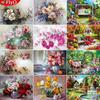 5d Алмазная картина Полная дрель Квадратные цветы Алмазная вышивка Парк Пейзаж Стразы Мозаика Ремесло