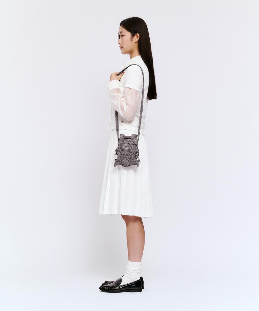 Сумка-кроссбоди Pleatsmama Mini, с блестящими камнями, цвет: коричневый