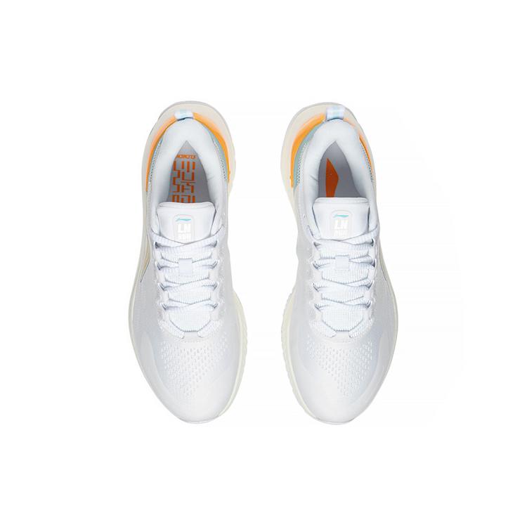 Li Ning YueYing Element Дышащие и легкие низкие беговые кроссовки мужские Белый Синий Желтый ARHS007-1