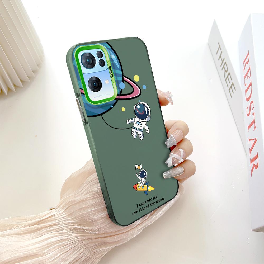 Окрашенный узор, цветной серебристый, двухсторонний, жесткий, противоударный чехол для телефона с защитой от падений для OnePlus OPPO Reno Realme