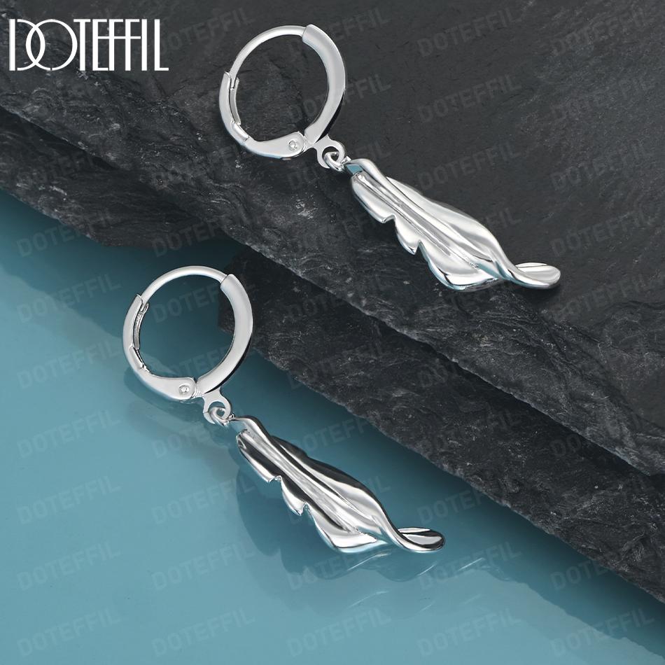 Серьги-подвески из стерлингового серебра 925 пробы в виде витого листа, модные свадебные украшения