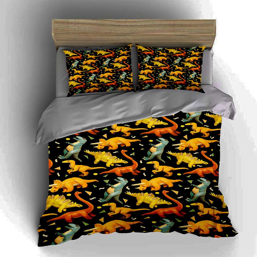 Colorful dinosaur pattern. Bedding Duvet cover sets Duvet covers Pillowcases gifts (1 * Duvet Cover 2 * Pillowcases, without duvet insert)