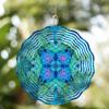 Hanging Wind Spinner 10 Inch with 360 Hook Vibrant Blue Green Purple Metal Art Chime for Garden Patio Balcony Decor All Season Gift