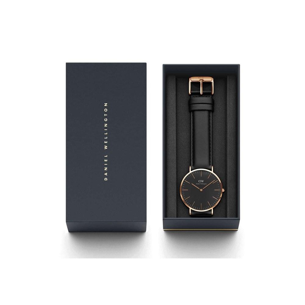 Мужские наручные часы Daniel Wellington Classic Black Sheffield 40 мм с кожаным ремешком, деловой подарок