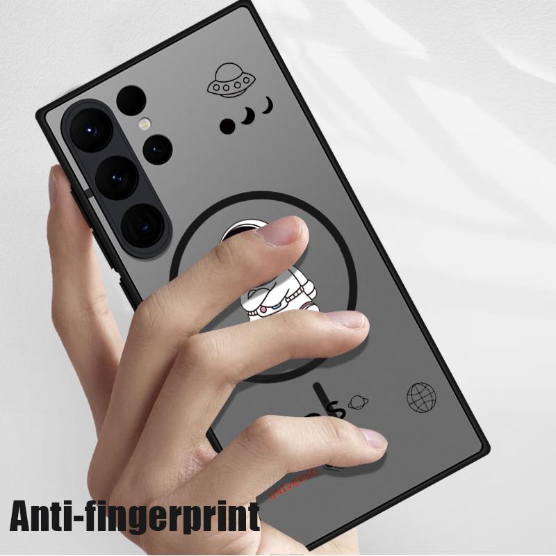 Прозрачный матовый беспроводной магнитный чехол для Samsung S25 Ultra S24 FE S23 Plus S22 S21 противоударный мягкий чехол для телефона