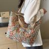 Large Capacity Canvas Bag New Trendy and Fashionable Versatile One Shoulder Handbag Ins Student Class Bag Women