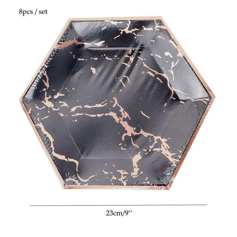 Одноразовая посуда из золотой фольги и мрамора, бумажные тарелки для вечеринок, стаканчики, сувениры на вечеринку в честь рождения ребенка, бумажные трубочки для питья, принадлежности для свадебной вечеринки