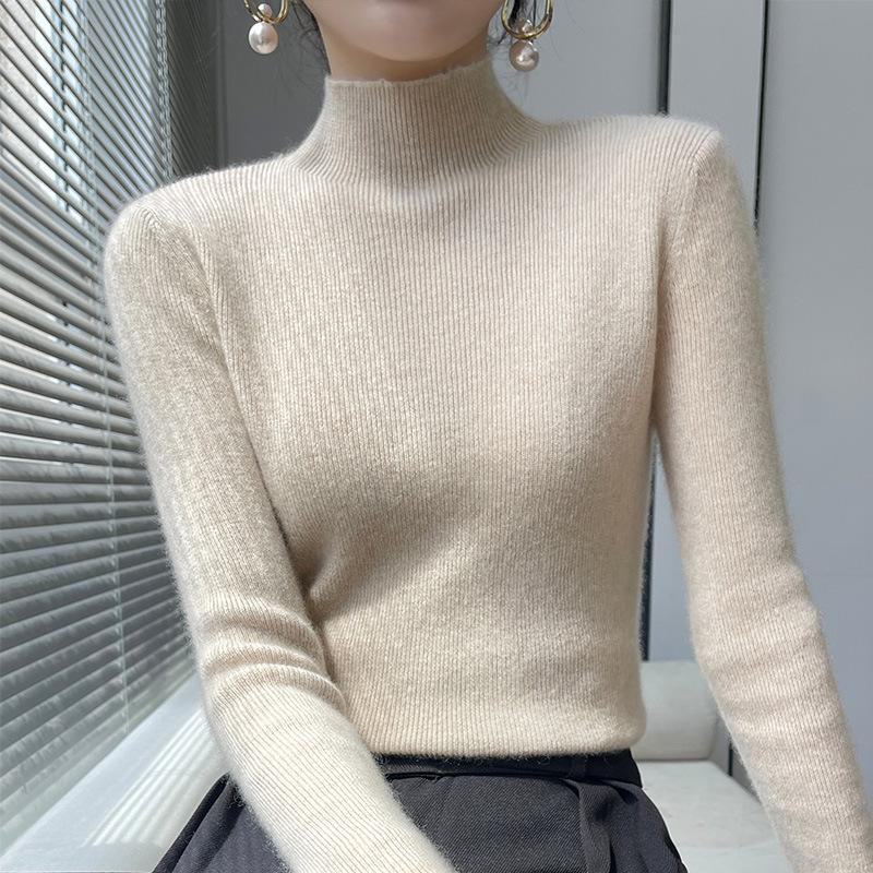 Elegant Slim Fit Ladies' Knitted Pullover Sweater - Autumn/Winter Collection