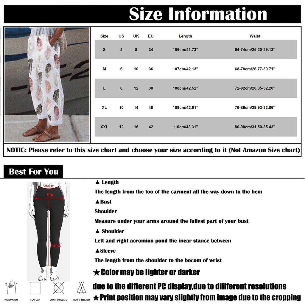 Fashion Women's Stretch Waist Casual Comfortable Loose Printed Pants