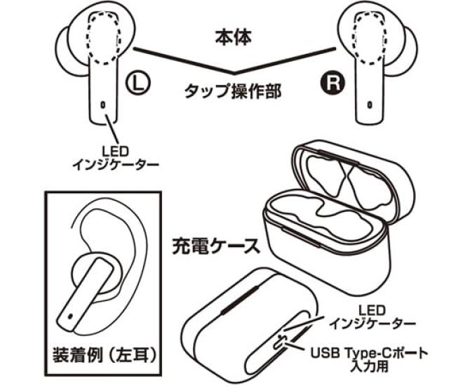 Kashimura True Wireless Stereo Earphones with Ambient Sound WH Capture/ANC BL-115