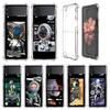 Luxury Case For Samsung Galaxy Z Flip 3 4 5G Funda Z Flip3 Clear PC Hard Shockproof Back Phone Shell Cute Astronaut Star Space