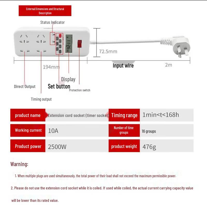 Delixi Smart Timing Power Strip