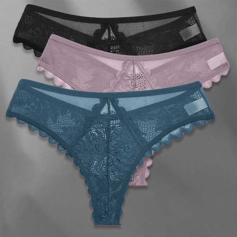 3 шт./компл. женские сетчатые кружевные трусики сексуальные S-XL перспективные стринги для девочек мягкое нижнее белье трусики нижнее белье Femme Intimates