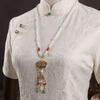 Imitation Pearl Hanfu Necklace Vintage Ethnic Pearls Pendant Chinese Pearls Necklace Cheongsam