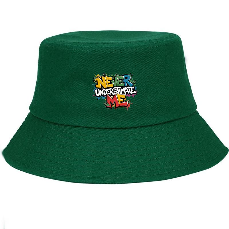 Bucket Hat Cotton Fisherman Hat for Women Men Sun Protection Outdoor Casual Confident Style Breathable Sun Hat Motivational Sign