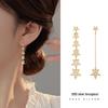 Banyan Tree S925 Silver Asymmetric Star Tassel Earrings – Korean Fashion Long Diamond Earrings for Women