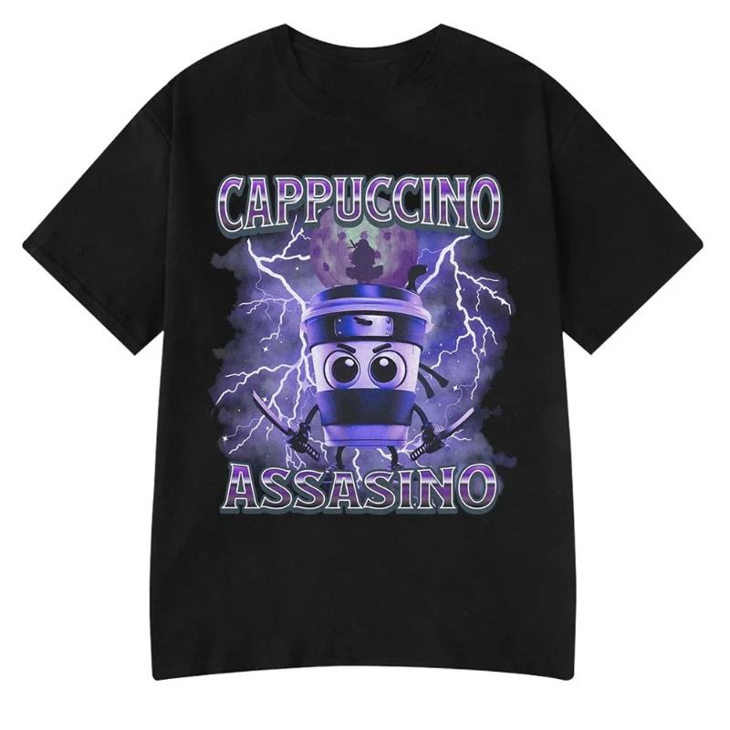 Unisex Summer T Shirt Italian Brainrot Tralalero Tralala Tung Tung Tung Sahur Bombardiro Crocodilo Funny Meme T-Shirt Women Tees Y2k Tops