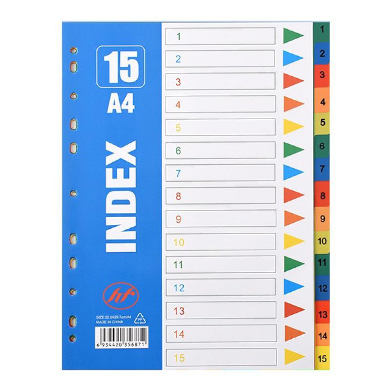 Colored A4 Loose-leaf Index Dividers with 11 Holes - Numbered and Lettered Tabs