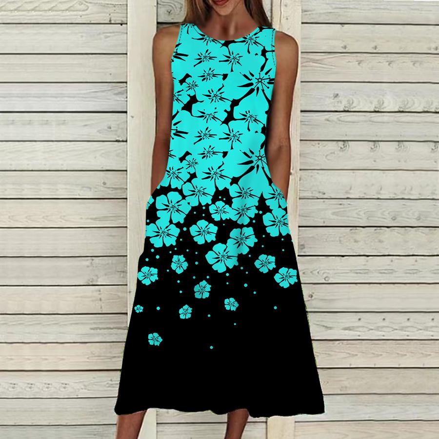 Летнее модное сексуальное платье без рукавов, мягкое повседневное платье с 3D принтом падающих цветов, платье на бретельках без рукавов, летнее платье на подтяжках