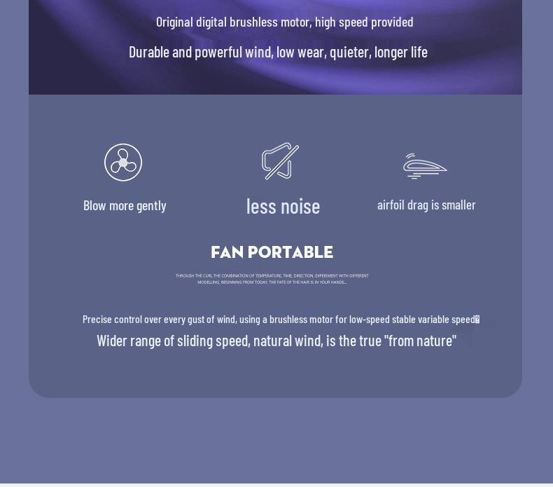USB Rechargeable Multi-functional Silent Mini Desk Fan with Light