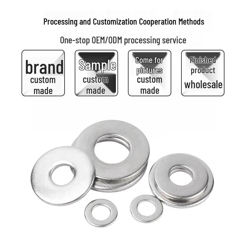 Oversized 304 Stainless Steel Flat Washer, Thick and Ultra-thin Options, M1.6-M36