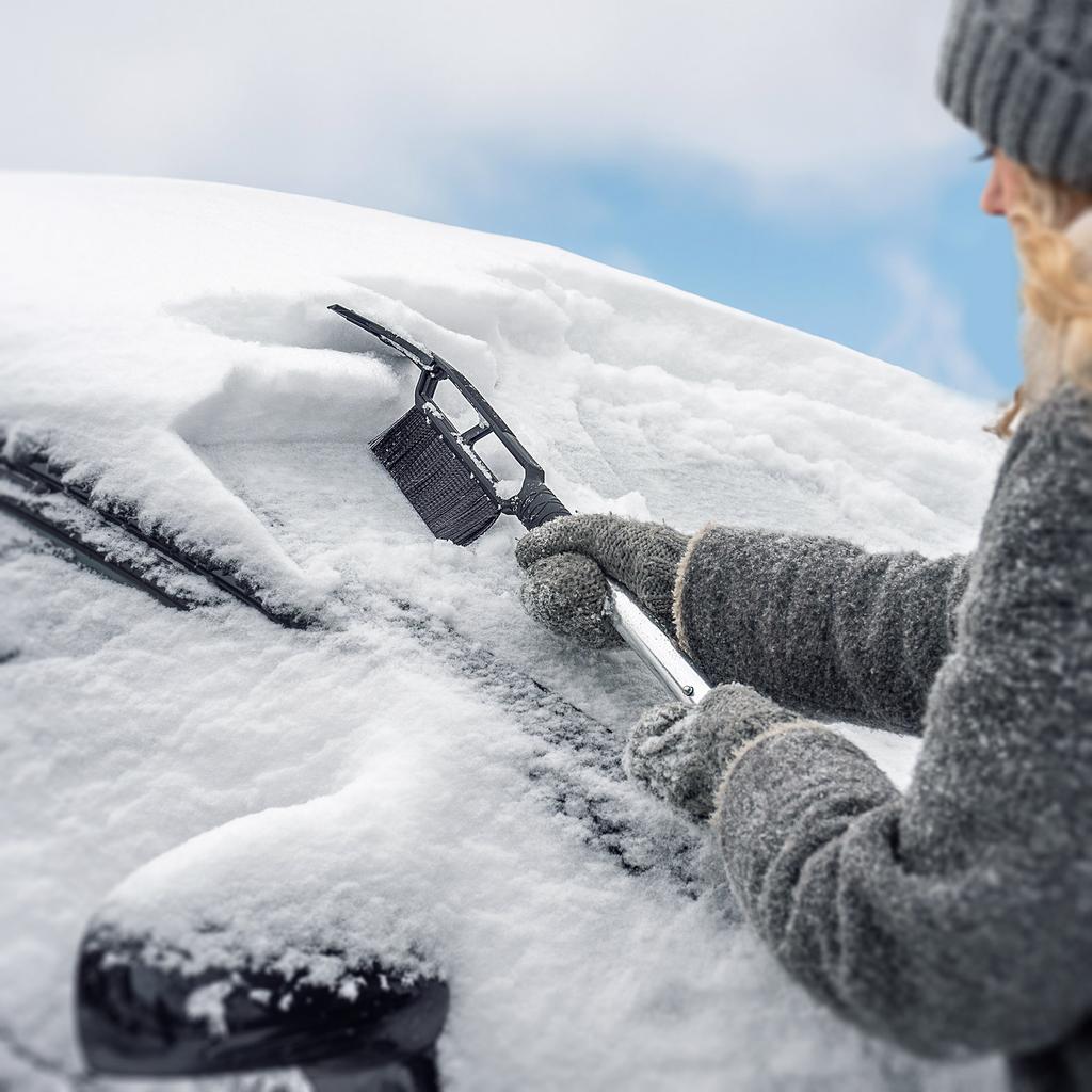 KADAX Łopata Do Śniegu 3W1 Składana Teleskopowa Saperka Szczotka Skrobaczka