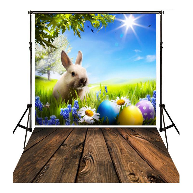 Пасхальный фон для вечеринки, фон для фотосъемки, кролик, цветные яйца, реквизит для детской фотостудии