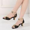 Latin Dance Shoes Adult Female Open Toe Social Dance Shoes 5.5cm Medium Heel Soft Sole